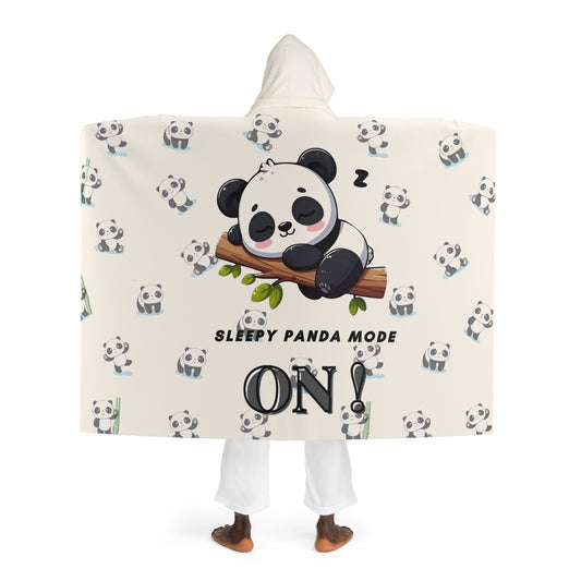 Cozy Panda Hooded Sherpa Fleece Blanket - Perfect for Snuggling & Gifting